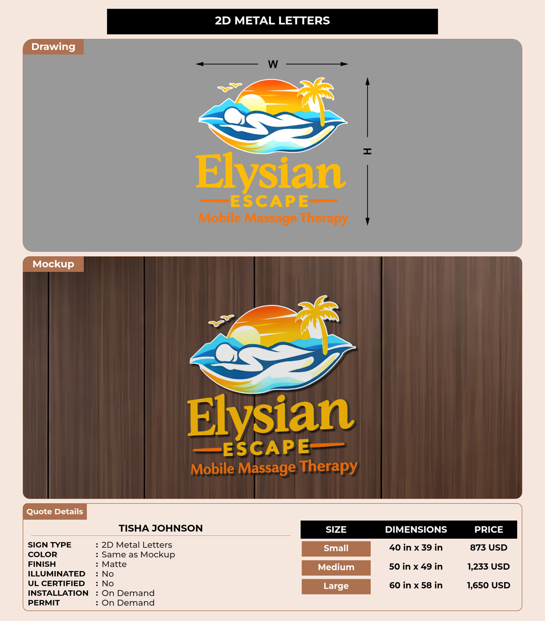 CUSTOM MOCKUP SIGN FOR Tisha Johnson