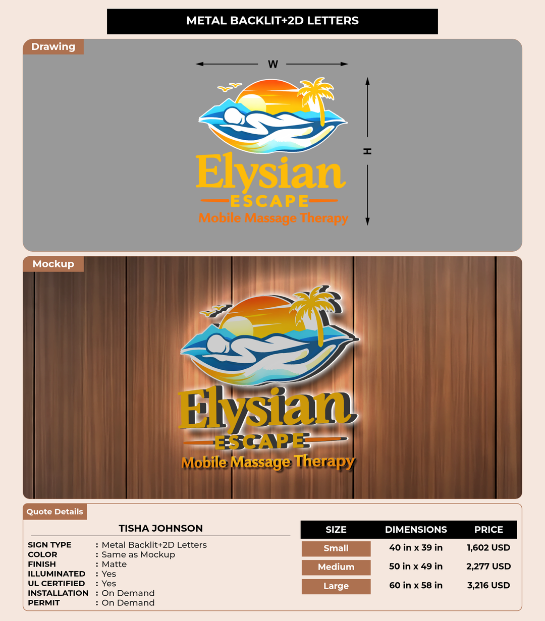 CUSTOM MOCKUP SIGN FOR Tisha Johnson