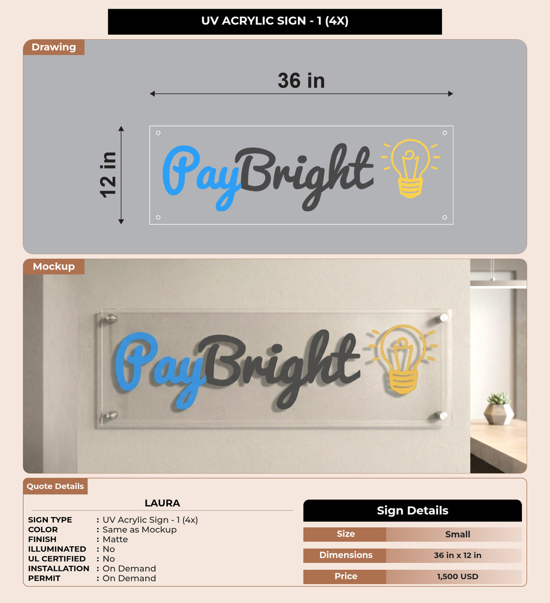 CUSTOM MOCKUP SIGN FOR Laura