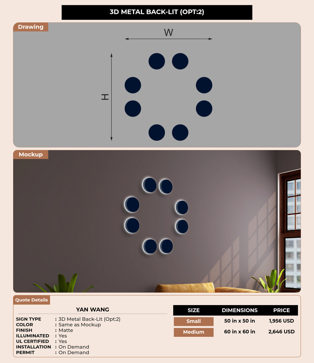 CUSTOM MOCKUP SIGN FOR yan wang