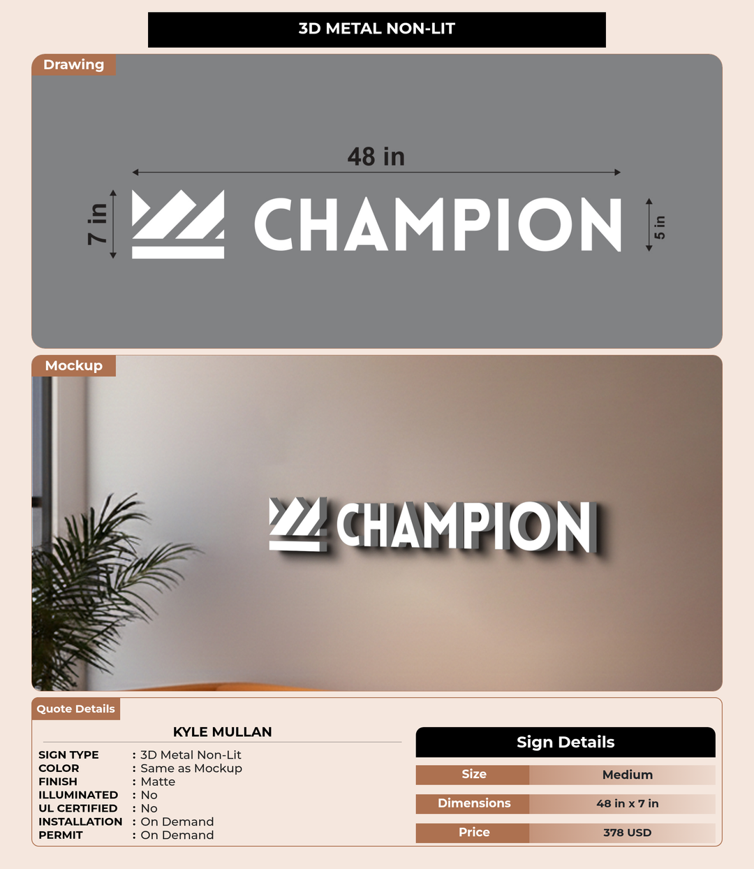 CUSTOM MOCKUP SIGN FOR Kyle Mullan