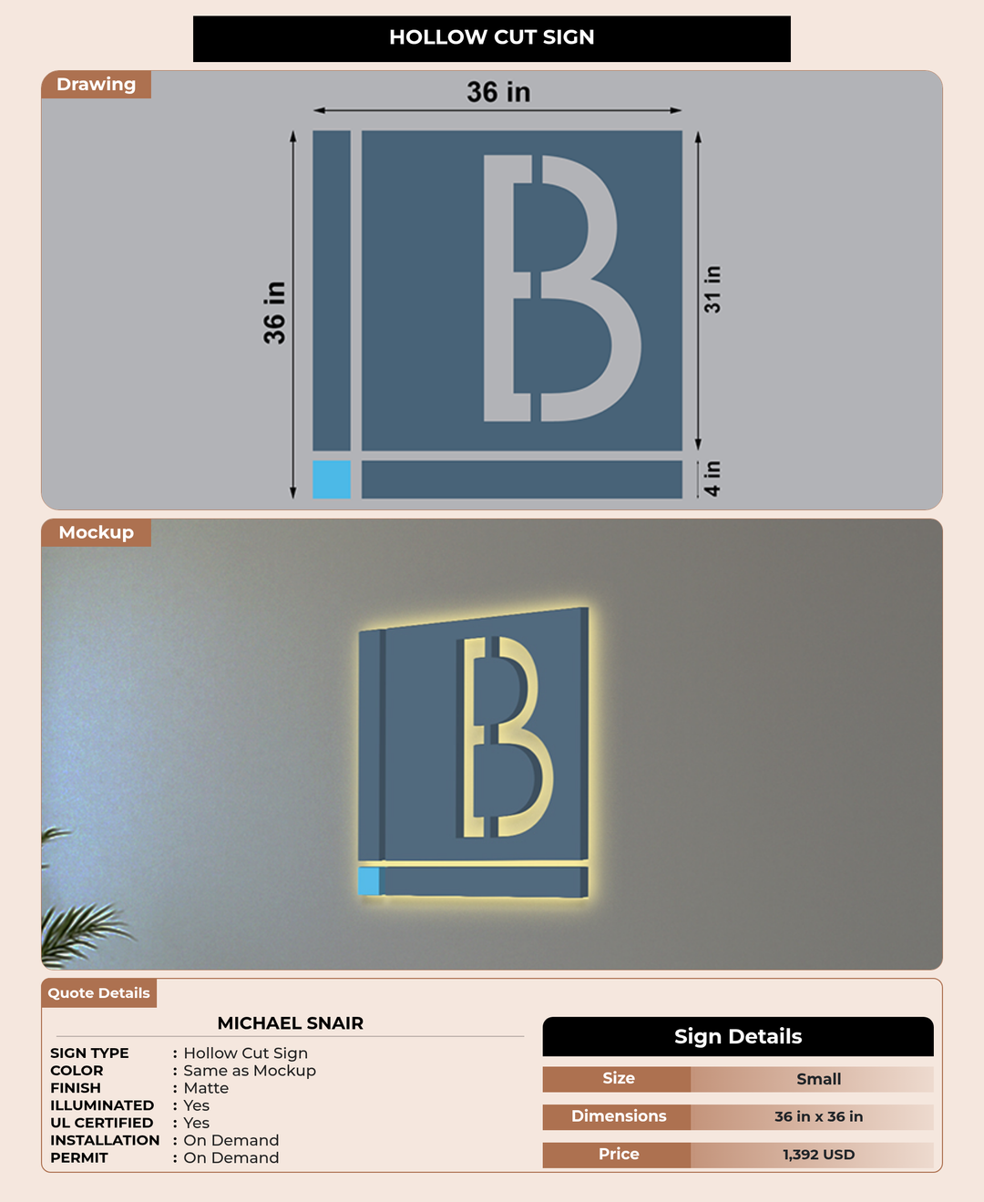 CUSTOM MOCKUP SIGN FOR Michael Snair