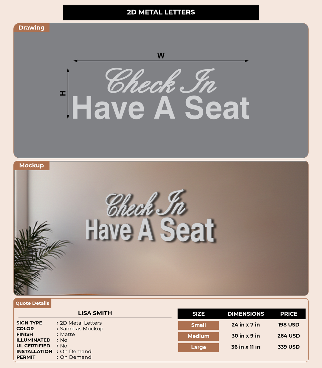 CUSTOM MOCKUP SIGN FOR Lisa Smith