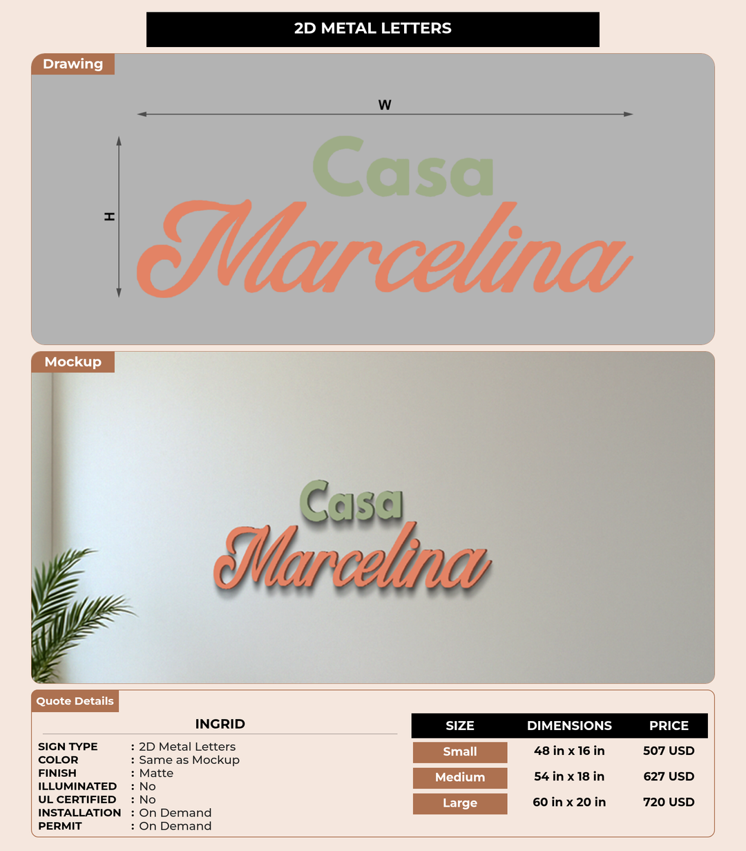 CUSTOM MOCKUP SIGN FOR Ingrid