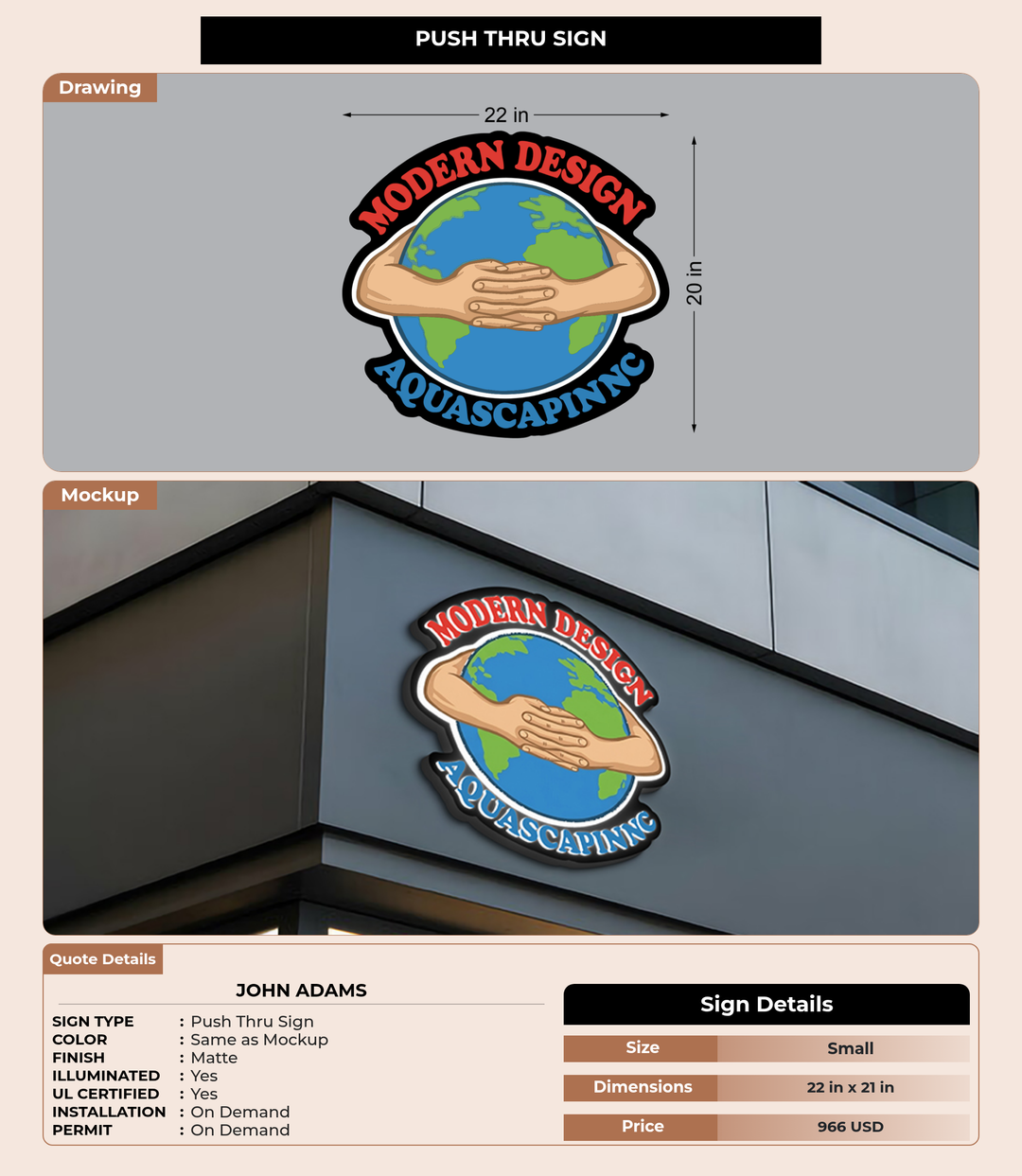 CUSTOM MOCKUP SIGN FOR John Adams