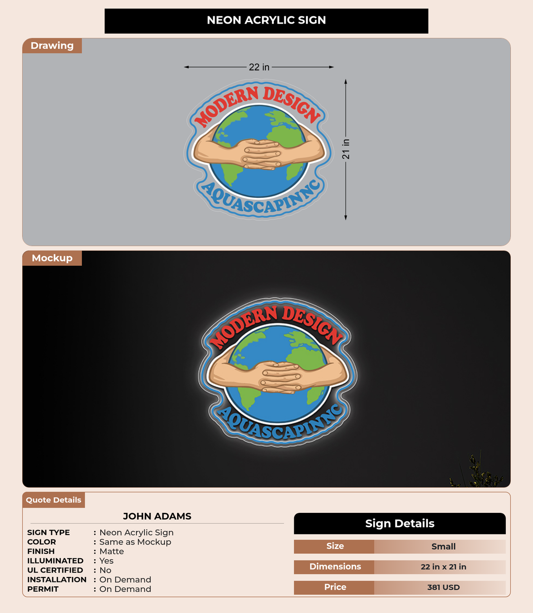 CUSTOM MOCKUP SIGN FOR John Adams