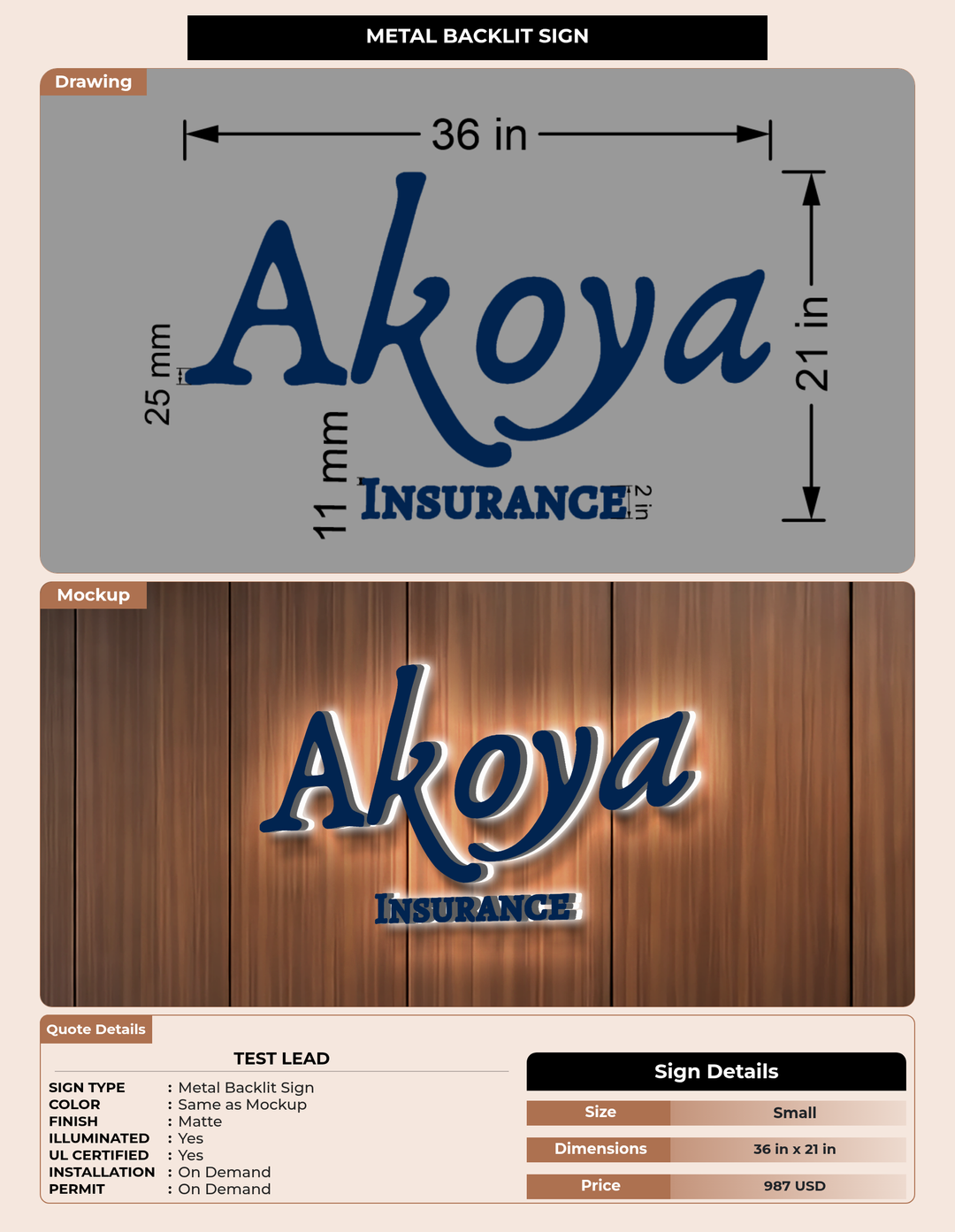 CUSTOM MOCKUP SIGN FOR test lead