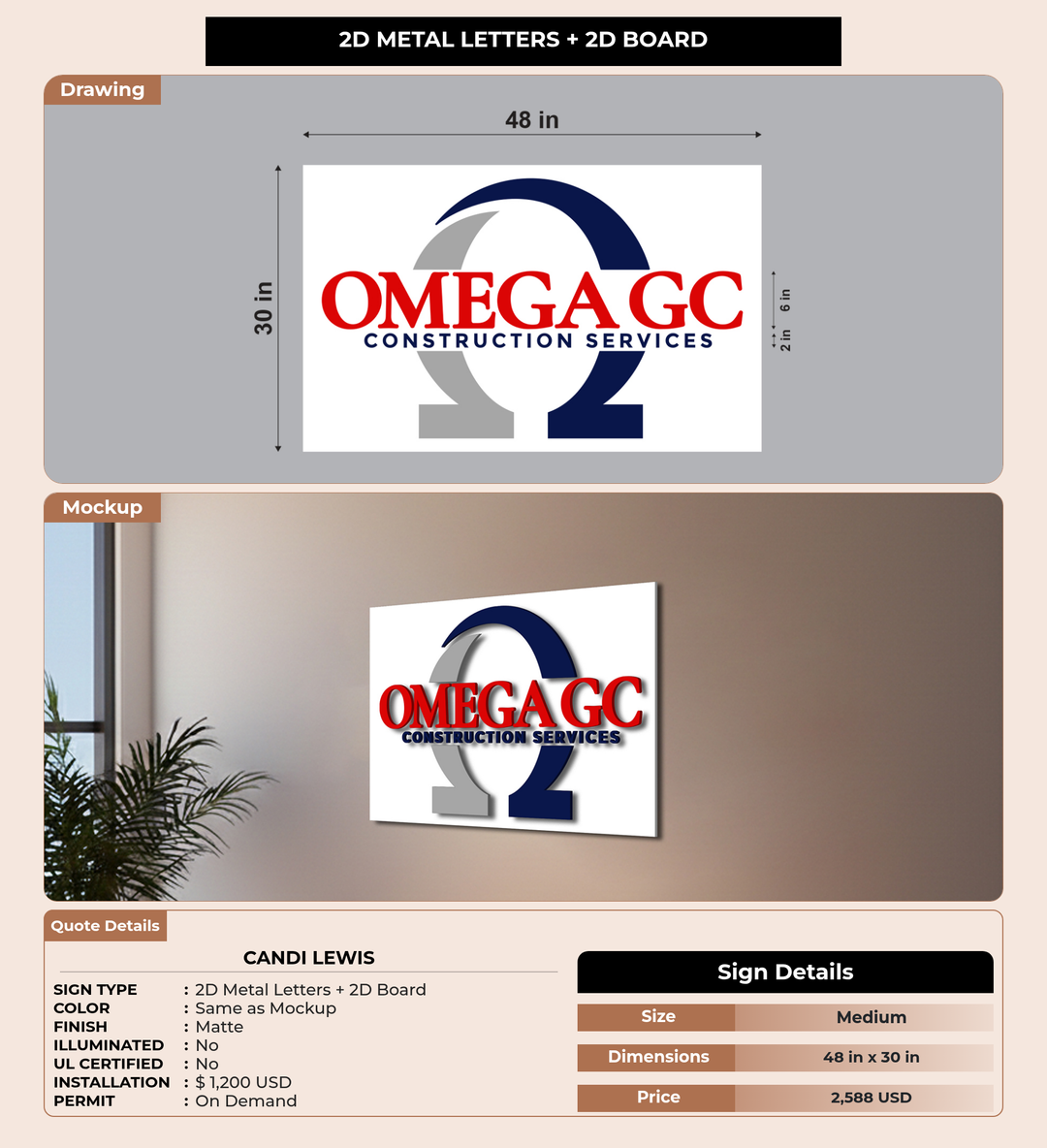 CUSTOM MOCKUP SIGN FOR Candi Lewis