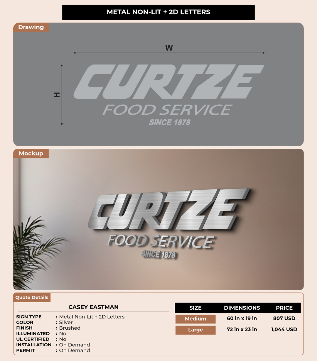 CUSTOM MOCKUP SIGN FOR Casey Eastman