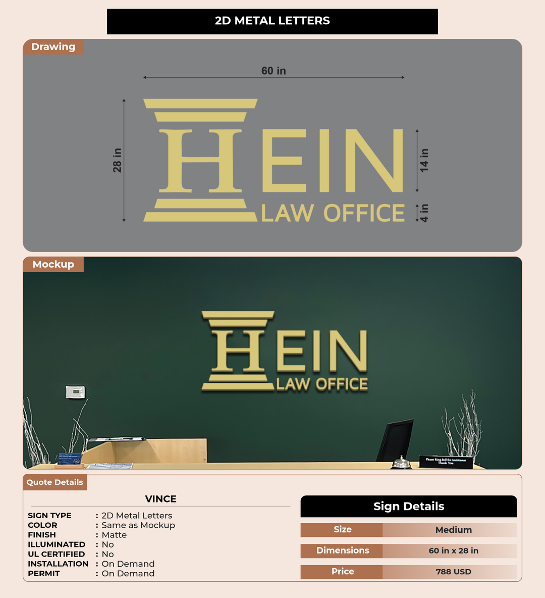 CUSTOM MOCKUP SIGN FOR Vince