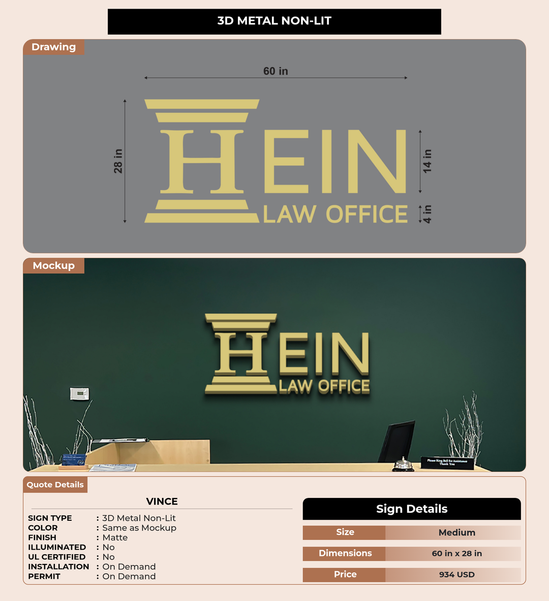 CUSTOM MOCKUP SIGN FOR Vince
