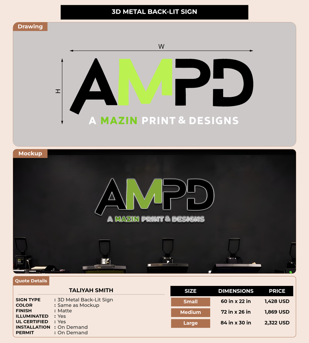 CUSTOM MOCKUP SIGN FOR Taliyah smith