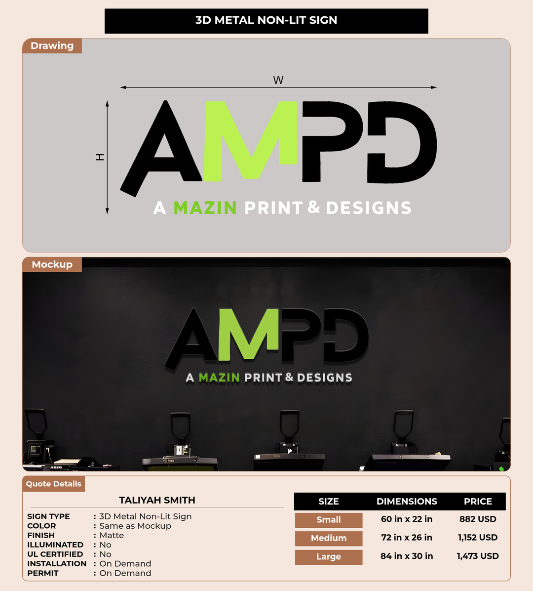 CUSTOM MOCKUP SIGN FOR Taliyah smith