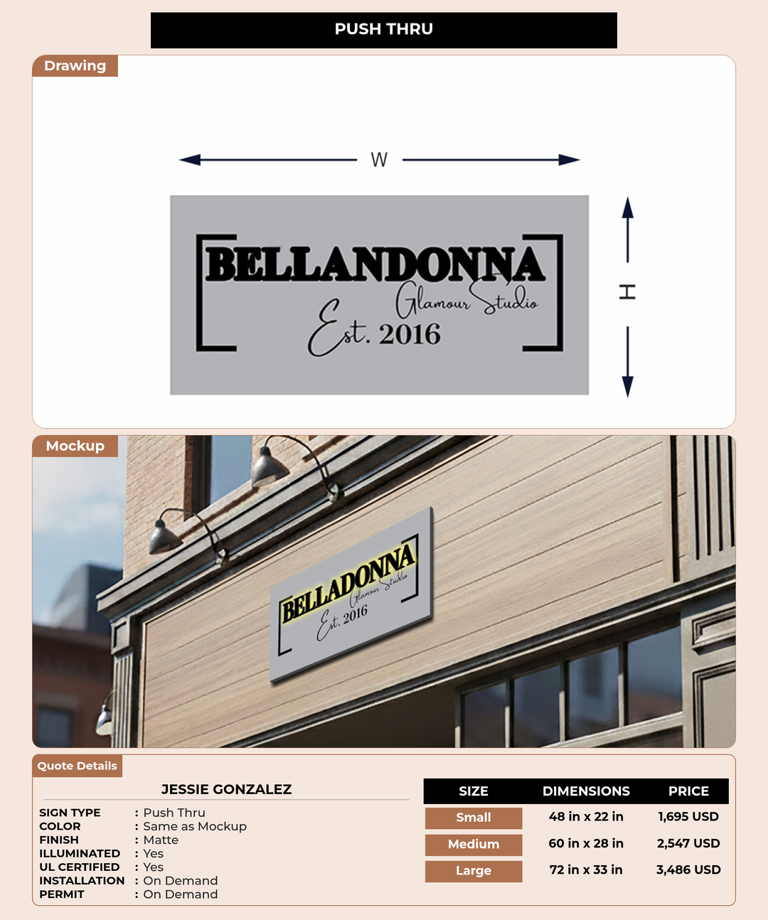CUSTOM MOCKUP SIGN FOR Jessie gonzalez