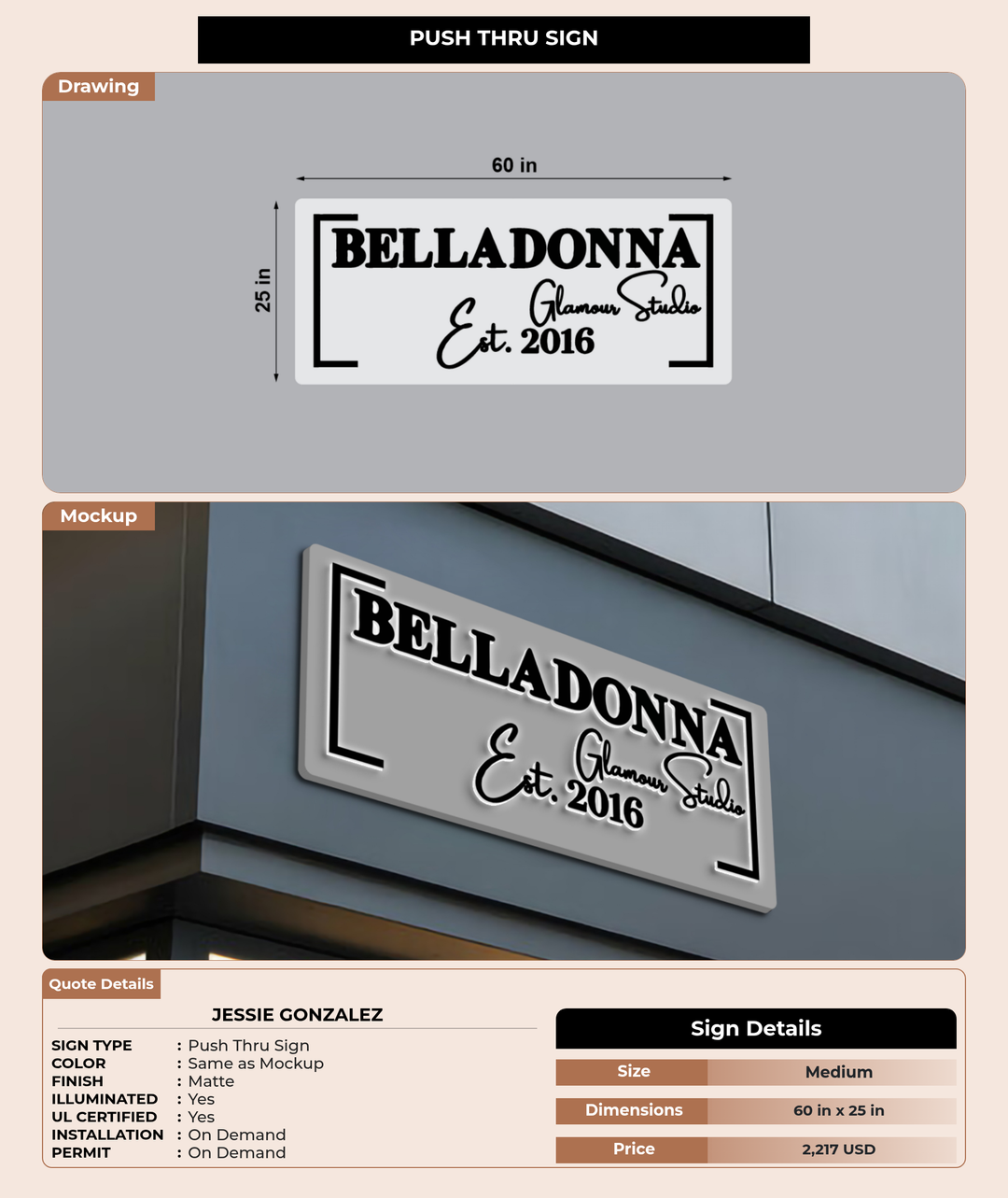CUSTOM MOCKUP SIGN FOR Jessie gonzalez