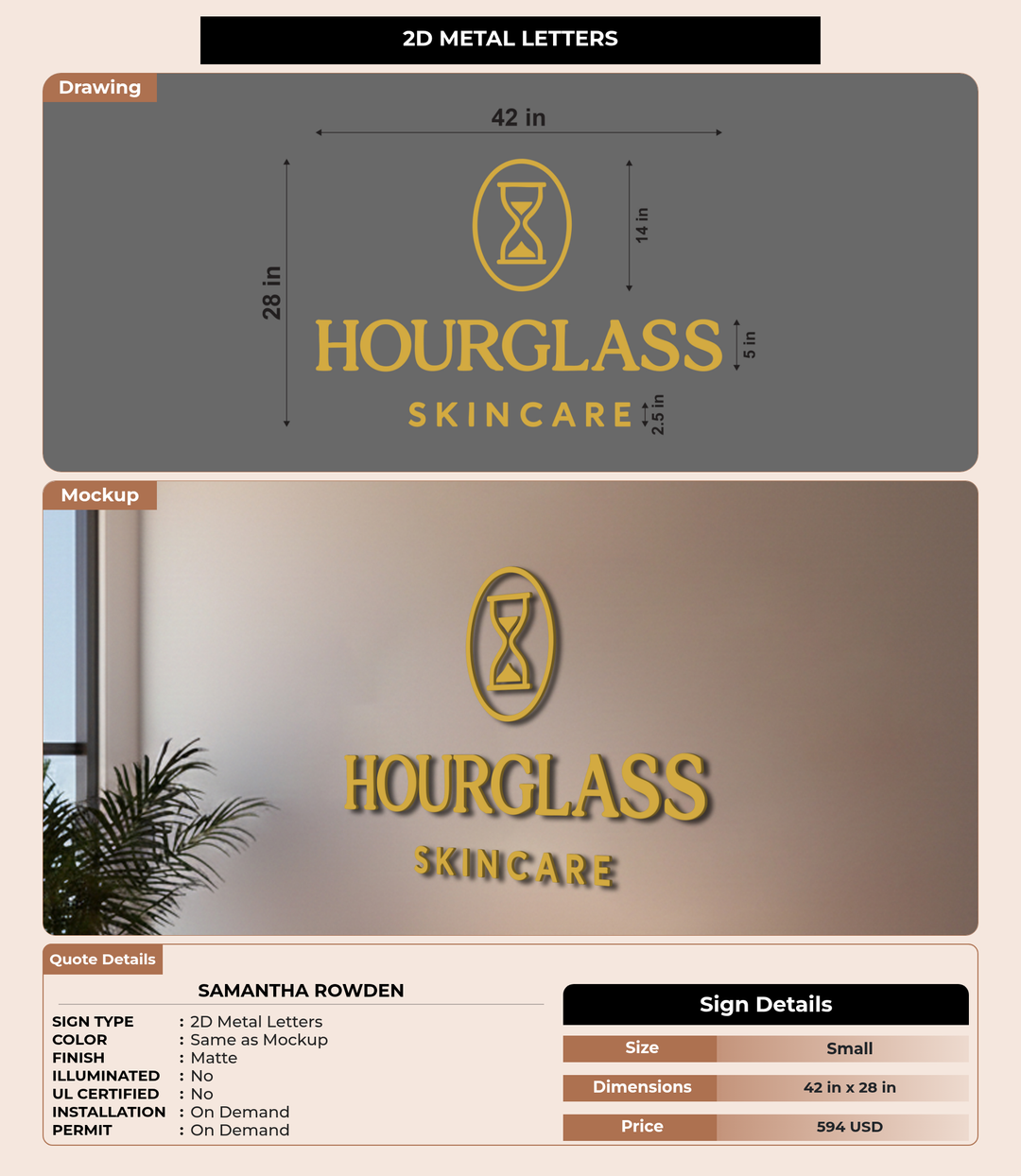 CUSTOM MOCKUP SIGN FOR Samantha Rowden