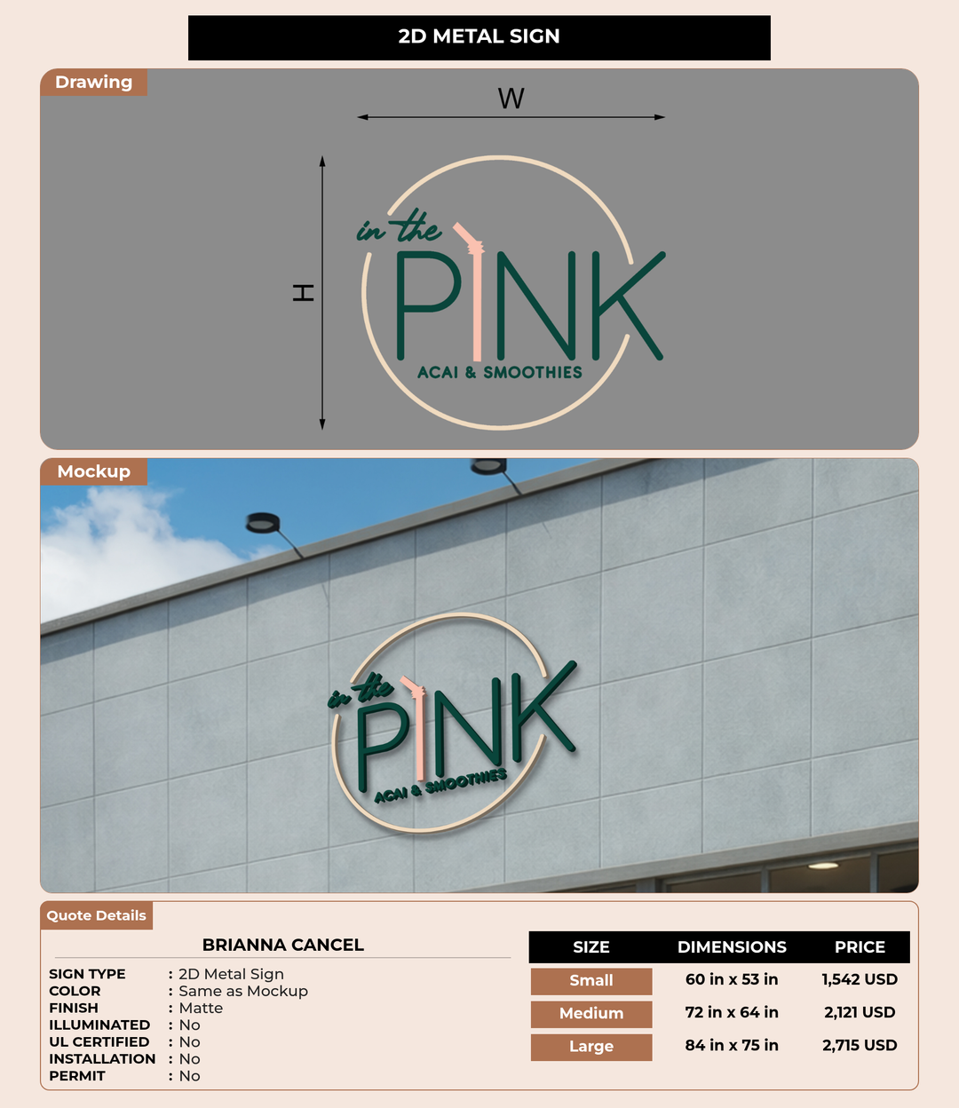 CUSTOM MOCKUP SIGN FOR Brianna Cancel