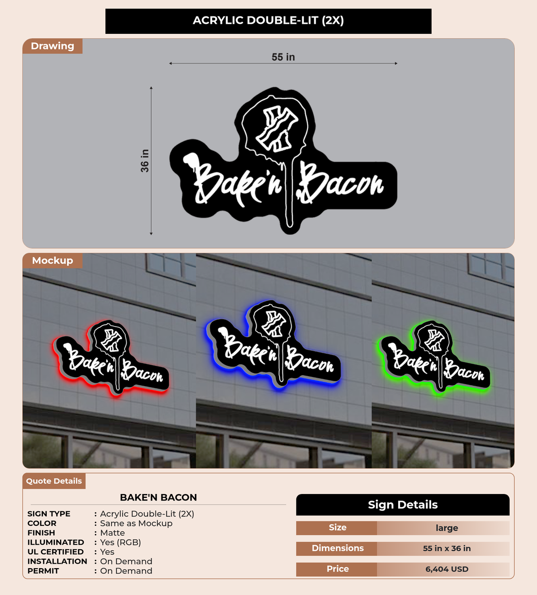 CUSTOM MOCKUP SIGN FOR Bake&