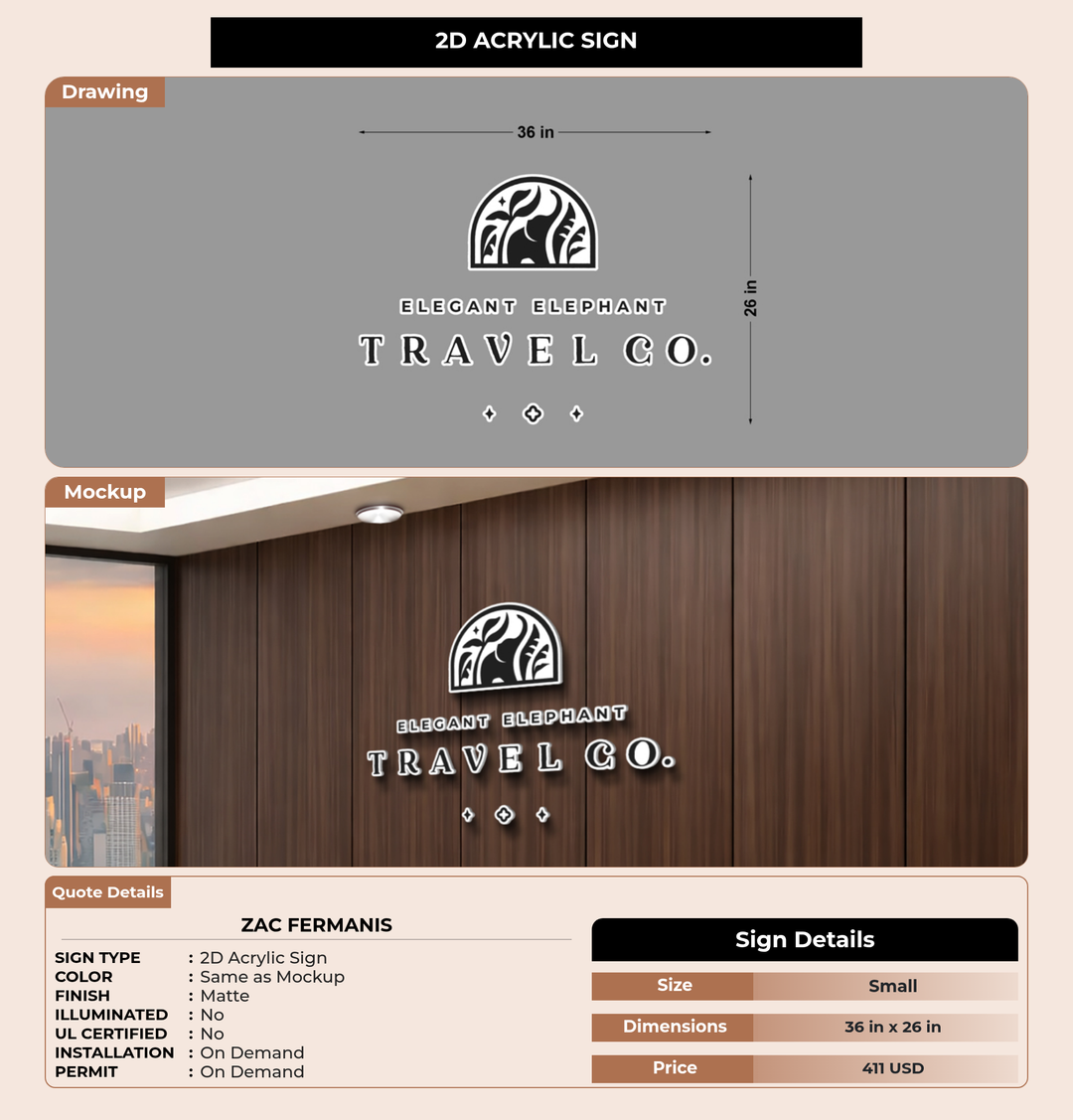 CUSTOM MOCKUP SIGN FOR Zac Fermanis