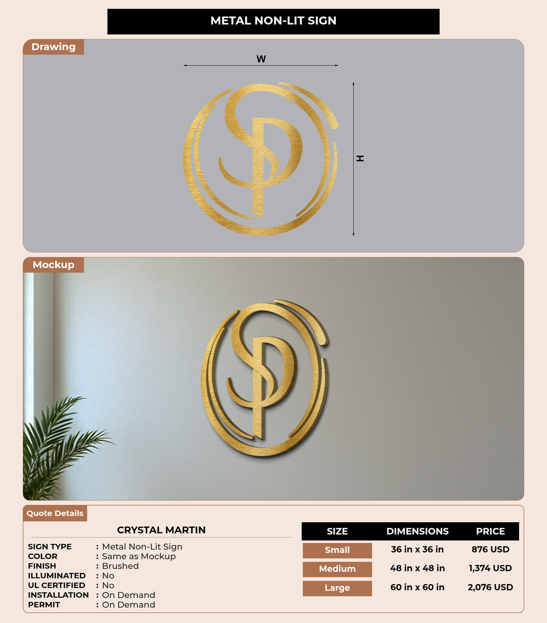CUSTOM MOCKUP SIGN FOR Crystal Martin