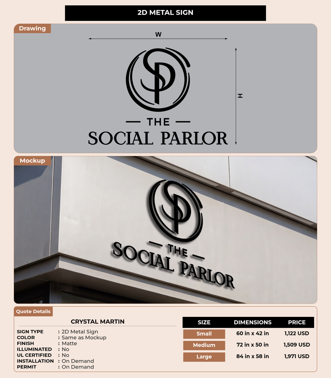 CUSTOM MOCKUP SIGN FOR Crystal Martin