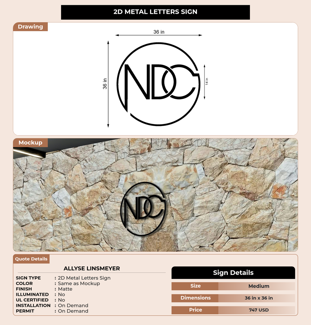 CUSTOM MOCKUP SIGN FOR Allyse Linsmeyer