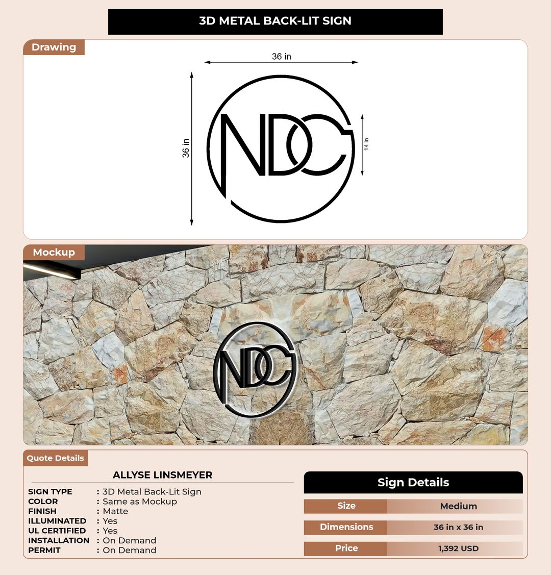 CUSTOM MOCKUP SIGN FOR Allyse Linsmeyer