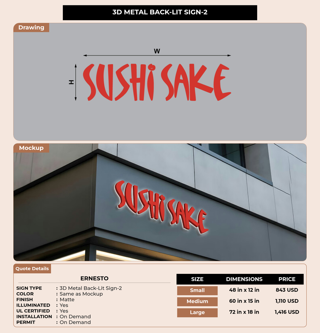 CUSTOM MOCKUP SIGN FOR Ernesto