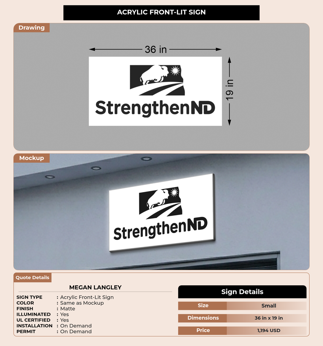 CUSTOM MOCKUP SIGN FOR Megan Langley