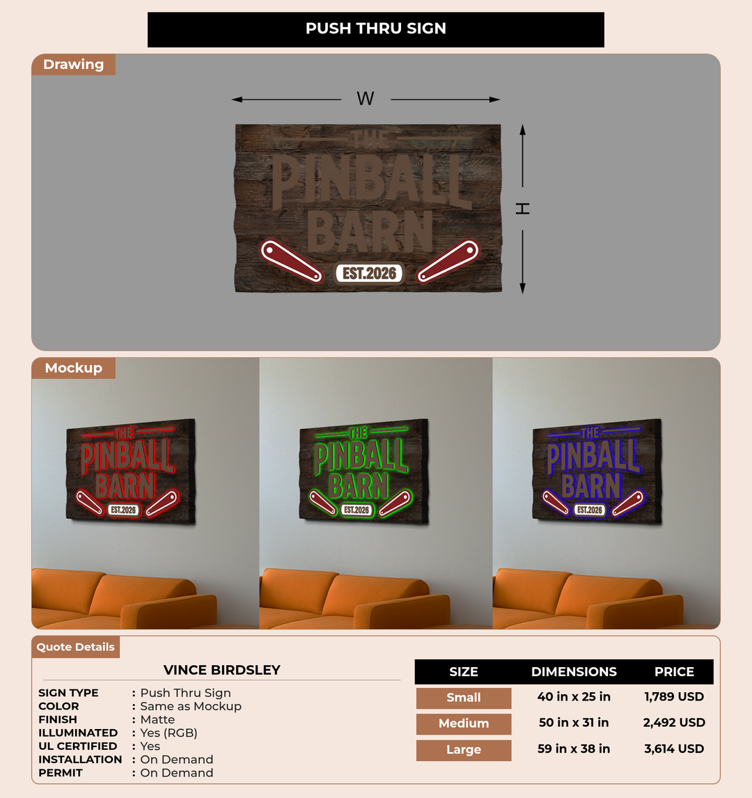 CUSTOM MOCKUP SIGN FOR Vince Birdsley