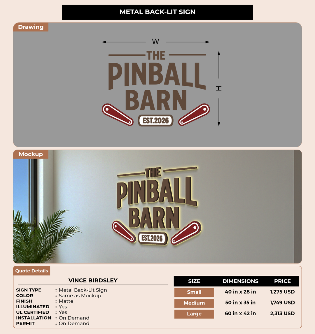 CUSTOM MOCKUP SIGN FOR Vince Birdsley