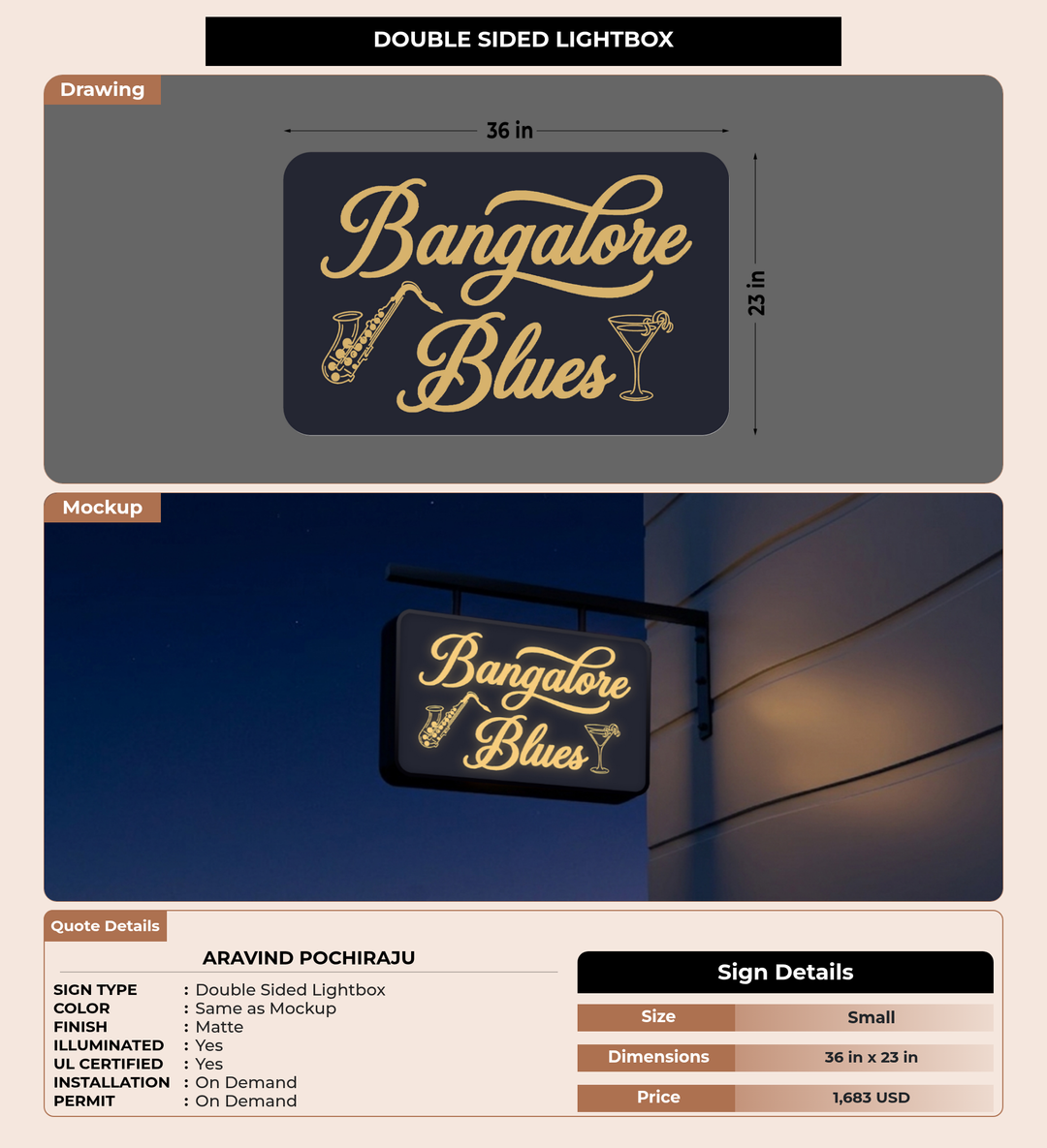 CUSTOM MOCKUP SIGN FOR Aravind Pochiraju
