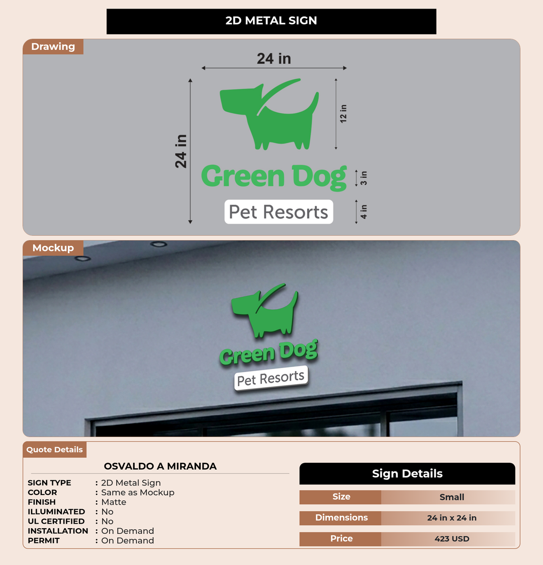 CUSTOM MOCKUP SIGN FOR Osvaldo A Miranda