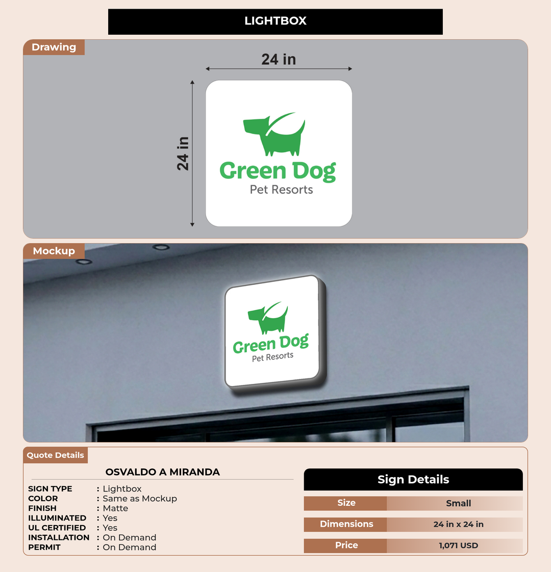 CUSTOM MOCKUP SIGN FOR Osvaldo A Miranda
