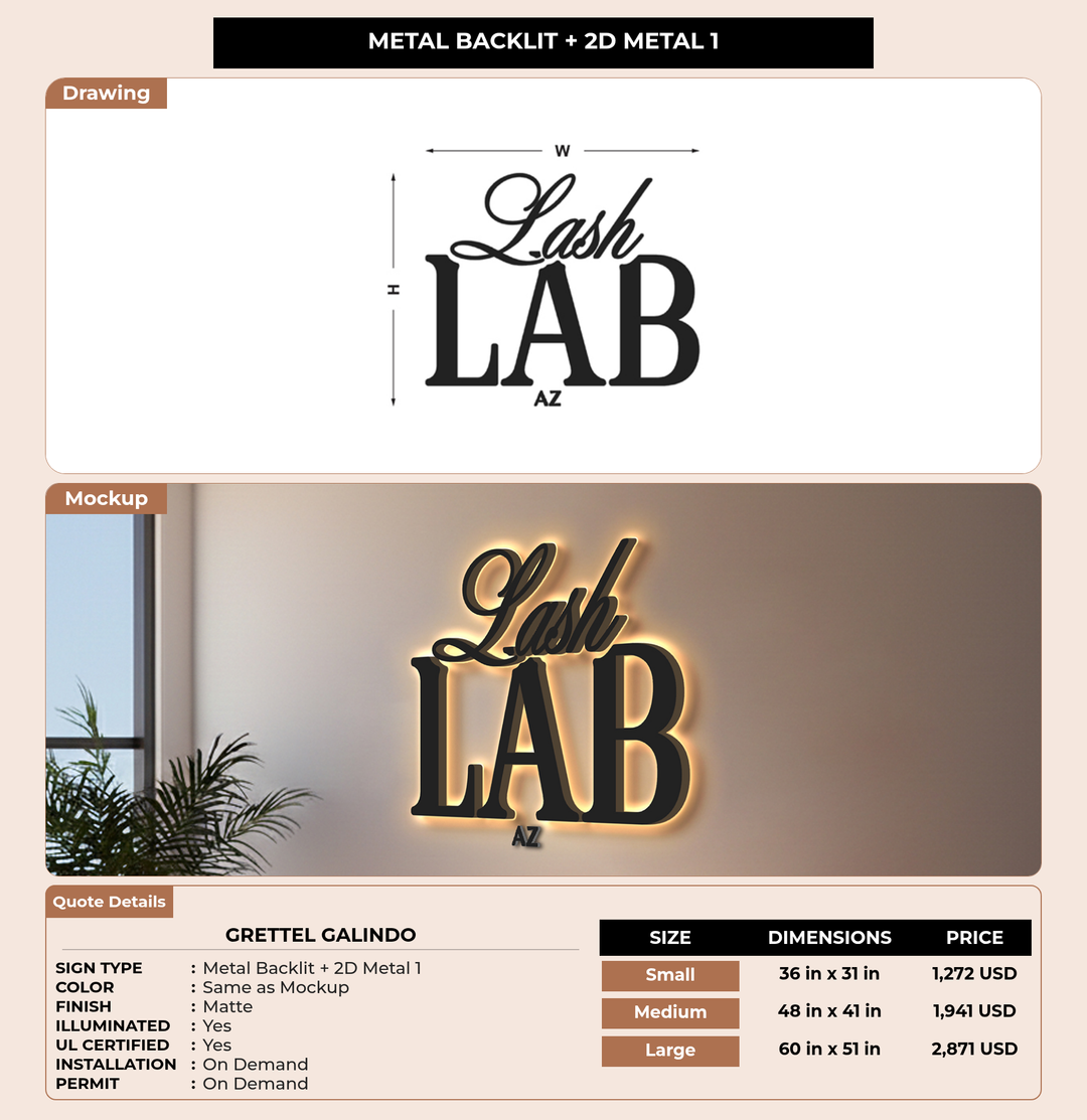 CUSTOM MOCKUP SIGN FOR Grettel Galindo
