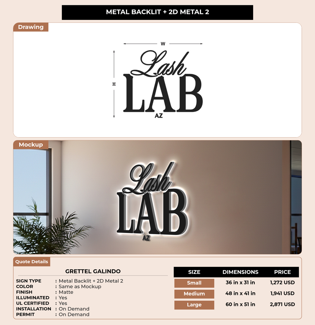 CUSTOM MOCKUP SIGN FOR Grettel Galindo