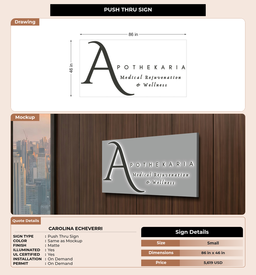CUSTOM MOCKUP SIGN FOR Carolina Echeverri