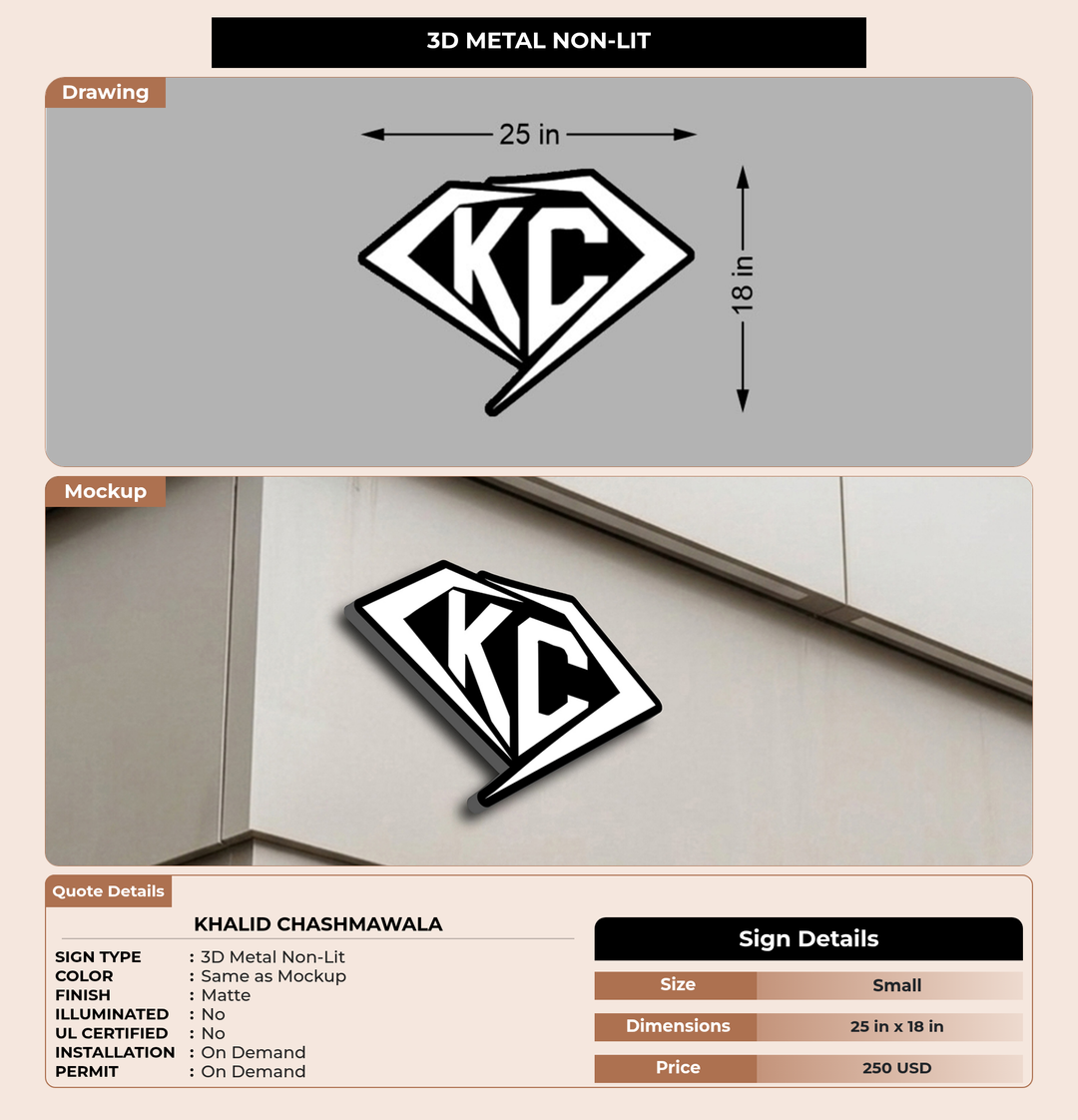 CUSTOM MOCKUP SIGN FOR Khalid Chashmawala