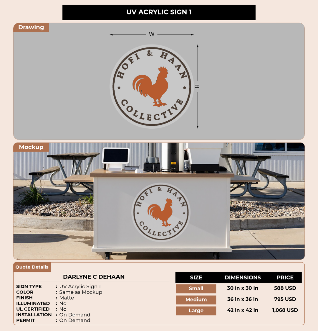 CUSTOM MOCKUP SIGN FOR Darlyne C Dehaan