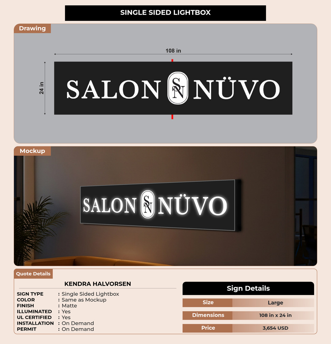 CUSTOM MOCKUP SIGN FOR Kendra Halvorsen