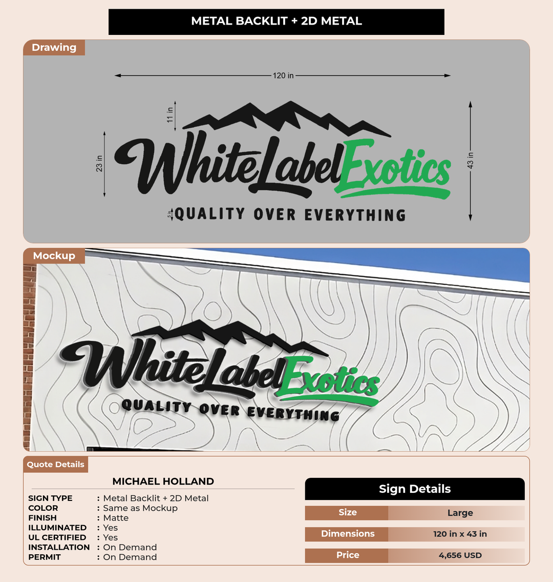 CUSTOM MOCKUP SIGN FOR Michael Holland