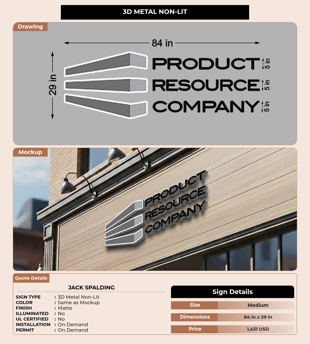 CUSTOM MOCKUP SIGN FOR Jack Spalding