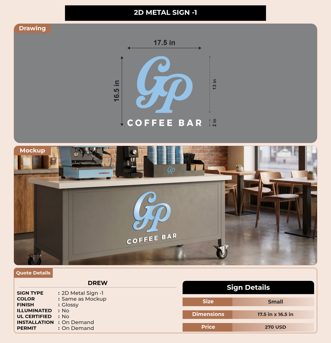 CUSTOM MOCKUP SIGN FOR Drew
