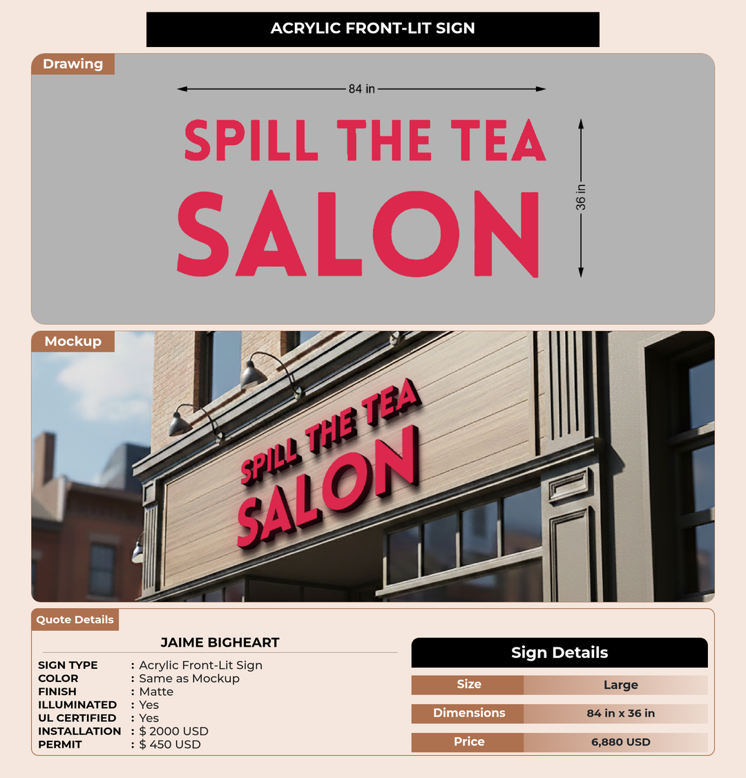 CUSTOM MOCKUP SIGN FOR Jaime Bigheart