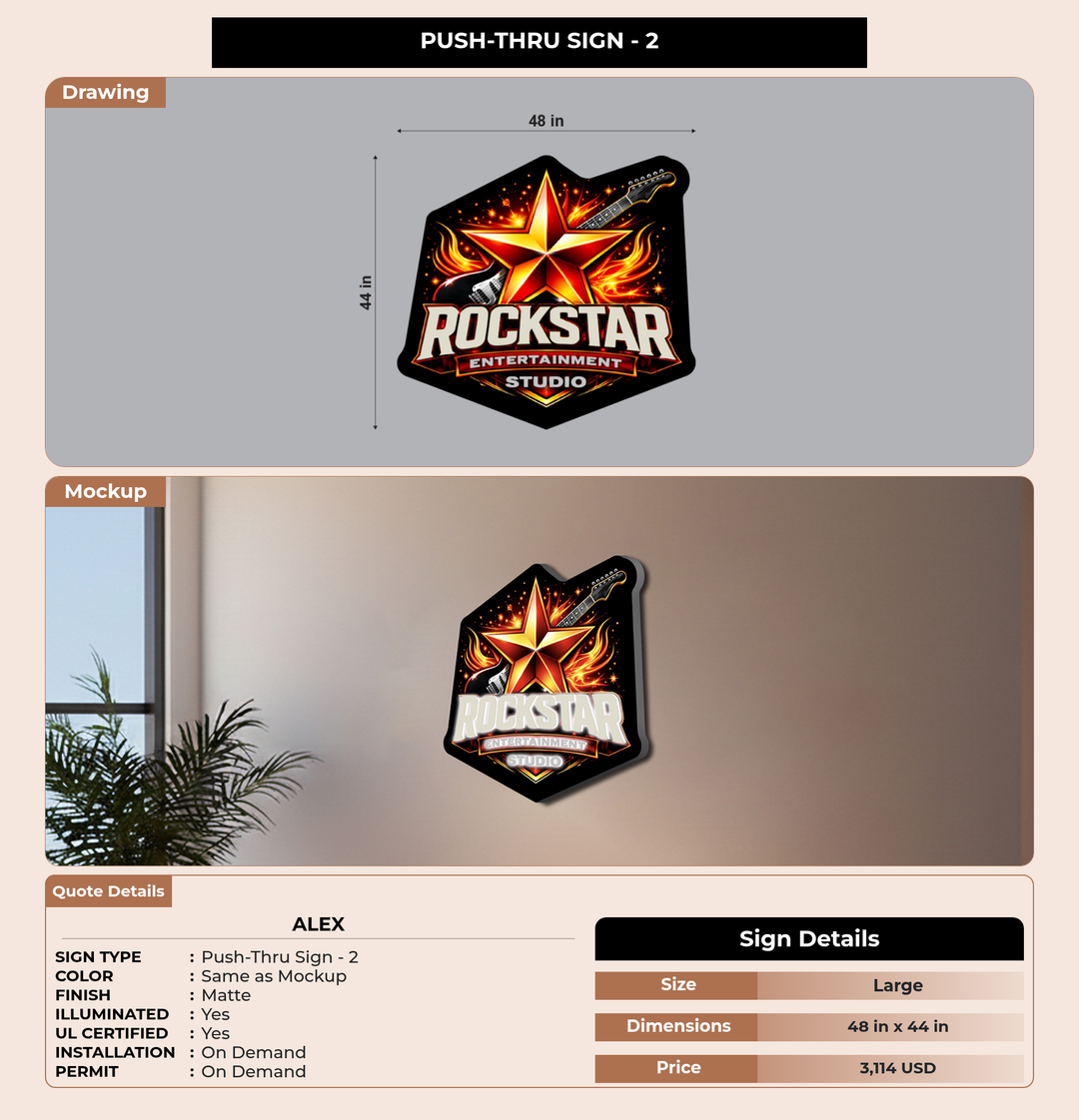 CUSTOM MOCKUP SIGN FOR Alex