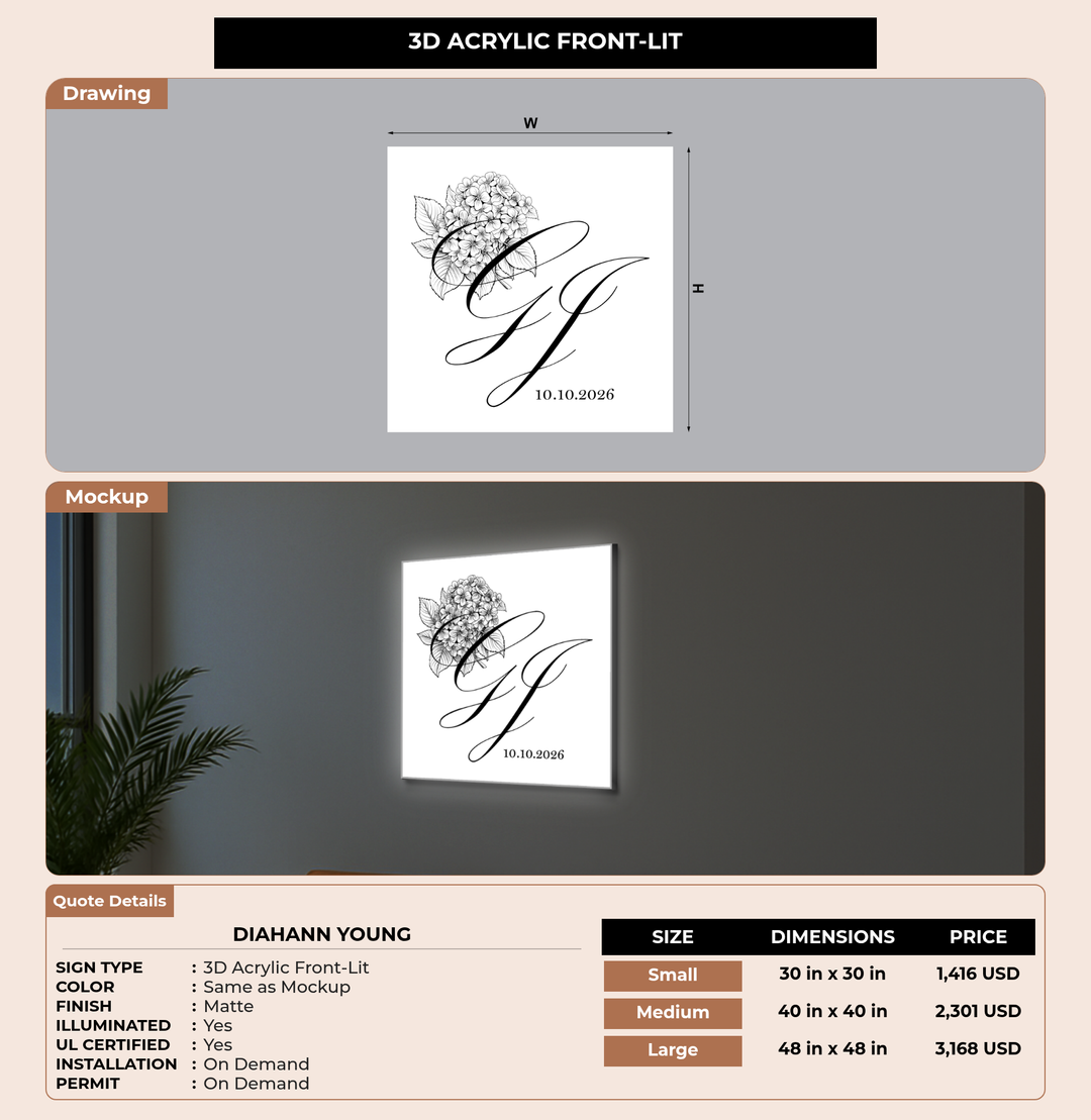 CUSTOM MOCKUP SIGN FOR Diahann Young