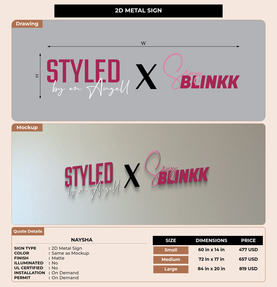 CUSTOM MOCKUP SIGN FOR Naysha
