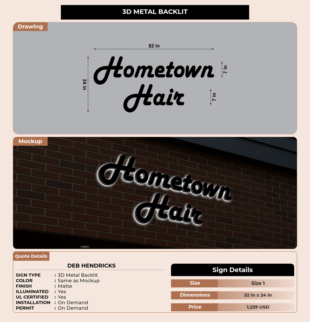CUSTOM MOCKUP SIGN FOR Deb Hendricks