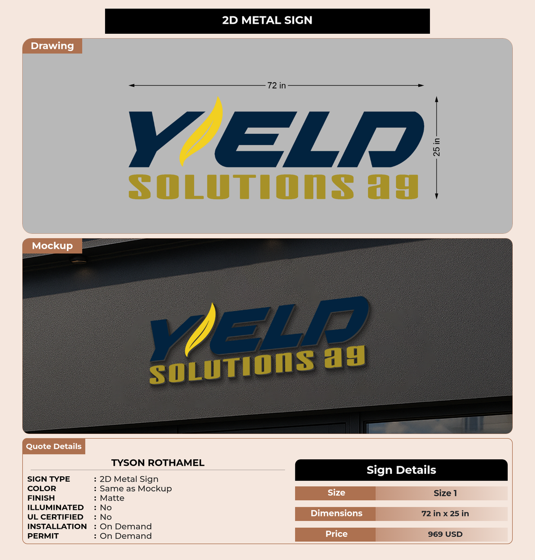 CUSTOM MOCKUP SIGN FOR Tyson Rothamel