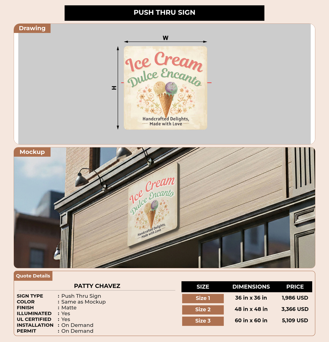 CUSTOM MOCKUP SIGN FOR Patty chavez